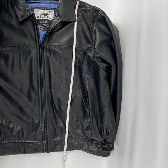 Wilsons Leather Pelle Studio Black Jacket Men 2X Thinsulate Lined Y2K Zip Coat - Picture 7 of 16